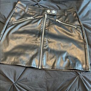 Black Leather Mini Skirt
